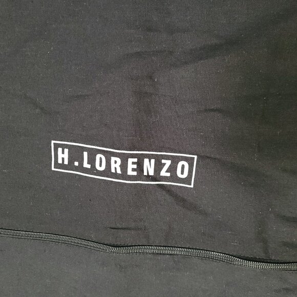 H. Lorenzo Black Garment Bag Logo Spell Out Fabric Zipper Empty READ 48 x 24 in - Picture 3 of 13